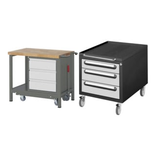 Set STIER Werkbank Premium mit abs. Fahrgestell und 3 Schubladen BxTxH...