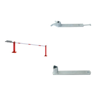 Set Handschranke, B3000mm 950mm, Vorhang Auflage + Schake Satz Bodenh lse f r Haupt, Auflagepfosten der Wegeschranke Typ 411 inkl. Schrauben