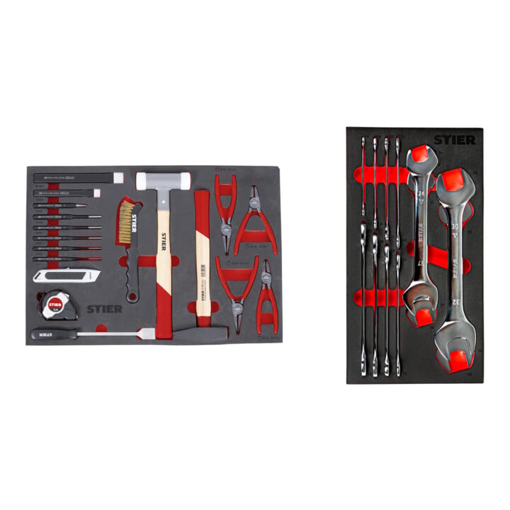 Set STIER Jeu d'outils universel + Jeu de clés plates doubles