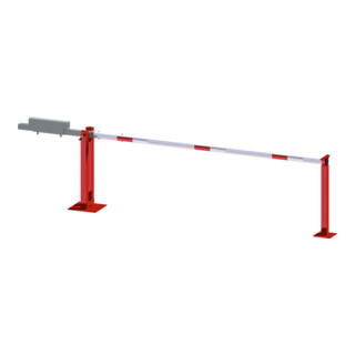 Set Handschranke, B3000mm 950mm, Dreikant, Pendel + Schake Bodenh lse + Befestigungsplatte f r Hauptst tze passend f r Wegeschranke Typ 411, inkl. 4 Schrauben + Dreikantschl ssel M 12, Standard + Grauguss-Univ.-Schl ssel z.Absperrpf. m.Feuerw.-V.