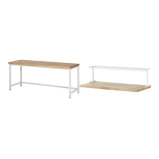 Set STIER Höhenverstellbare Werkbank Premium BxTxH 2000x700x840-1040mm RAL...