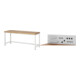 Set STIER Höhenverstellbare Werkbank Premium BxTxH 2000x700x840-1040mm RAL...