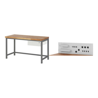Set STIER Höhenverstellbare Werkbank Premium mit 1 Schublade BxTxH...
