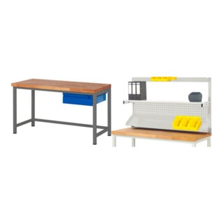 Set STIER Höhenverstellbare Werkbank Premium mit 1 Schublade BxTxH...