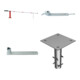 Set Handschranke, B5000mm 950mm, Vorhang, Pendel + Bodenhülse + Befestigungsplatte + Seilzugverstärkung