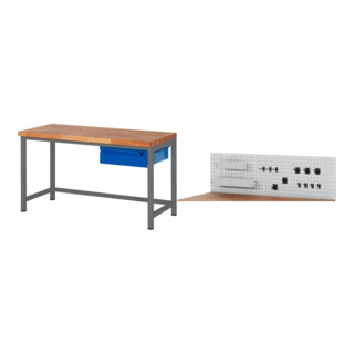 Set STIER Höhenverstellbare Werkbank Premium mit 1 Schublade BxTxH...