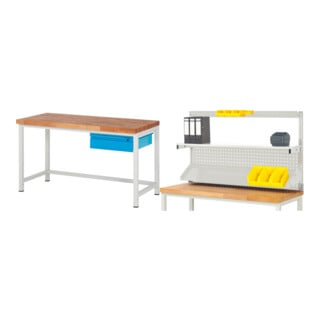 Set STIER Höhenverstellbare Werkbank Premium mit 1 Schublade BxTxH...