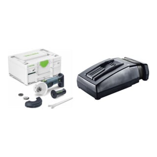 Set Festool Akku-Winkelschleifer AGC 18-125 EB-Basic + Schnellladegerät TCL 6