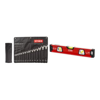 Set STIER Ringmaulschl sselsatz + STIER Premium Wasserwaage
