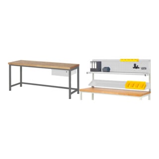 Set STIER Höhenverstellbare Werkbank Premium mit 1 Schublade BxTxH...