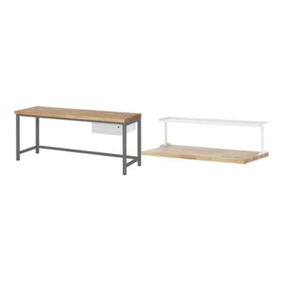 Set STIER Höhenverstellbare Werkbank Premium mit 1 Schublade BxTxH...