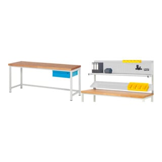 Set STIER Höhenverstellbare Werkbank Premium mit 1 Schublade BxTxH...