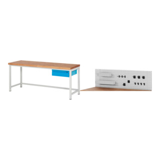 Set STIER Höhenverstellbare Werkbank Premium mit 1 Schublade BxTxH...