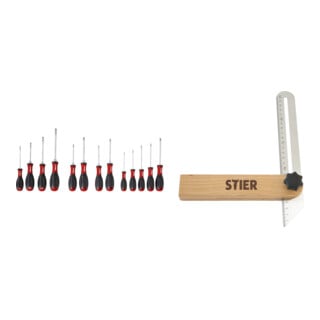 Set Stier Schraubendreher-Satz Big Pack 11-teilig + STIER Przisions-Schmiege Lnge 250 mm