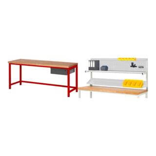 Set STIER Höhenverstellbare Werkbank Premium mit 1 Schublade BxTxH...