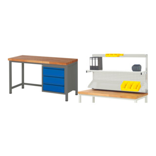 Set STIER Höhenverstellbare Werkbank Premium mit 3 Schubladen BxTxH...