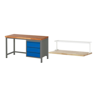 Set STIER Höhenverstellbare Werkbank Premium mit 3 Schubladen BxTxH...