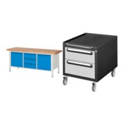 Set STIER Höhenverstellbare Werkbank Premium mit 3 Schubladen und 2...