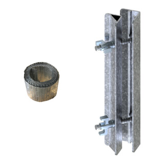 Set Schake Schalband Höhe 220 mm + Schake Aussparungsschalwinkel zur Aufnahme von Schaltafel + Schake Schalungszwinge, große Ausführung 90/50, lackiert + Schake Fensterstütze, Länge: 0,90 m - 1,50 m, lackiert