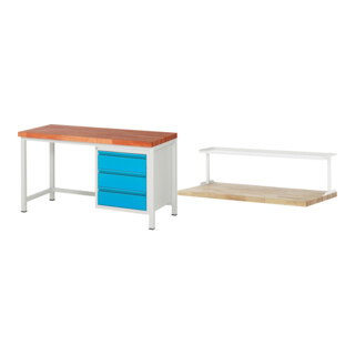 Set STIER Höhenverstellbare Werkbank Premium mit 3 Schubladen BxTxH...