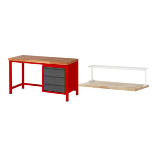 Set STIER Höhenverstellbare Werkbank Premium mit 3 Schubladen BxTxH...