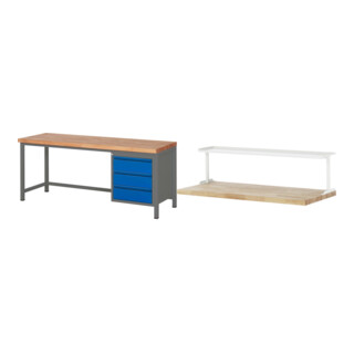 Set STIER Höhenverstellbare Werkbank Premium mit 3 Schubladen BxTxH...