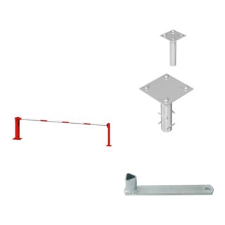 Set Schake Wegeschranken 4m + Dreikantschlssel M 12 + Satz Bodenhlse