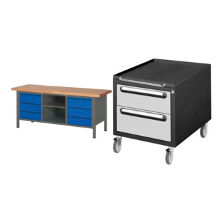 Set STIER Höhenverstellbare Werkbank Premium mit 6 Schubladen und einem...