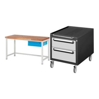 Set STIER Höhenverstellbare Werkbank Premium mit 1 Schublade BxTxH...