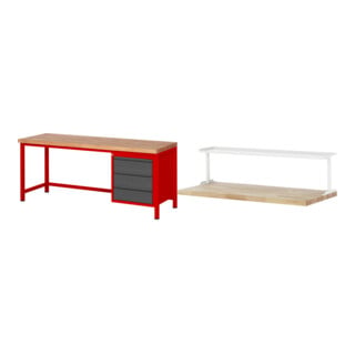 Set STIER Höhenverstellbare Werkbank Premium mit 3 Schubladen BxTxH...