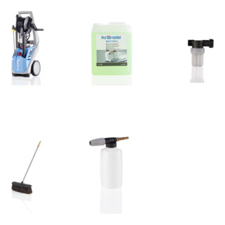 Set Kränzle Hochdruckreiniger K 1154 TST + Wassereingangsfilter + Schauminjektor mit Behälter 2l + Reinigungsmittel Neutral 5 Liter + Waschbürste quer 500 mm