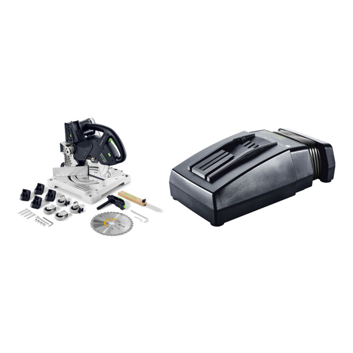 Set Festool Akku-Leistensägen SYMC 70 EB-Basic SYMMETRIC + Schnellladegerät TCL 6