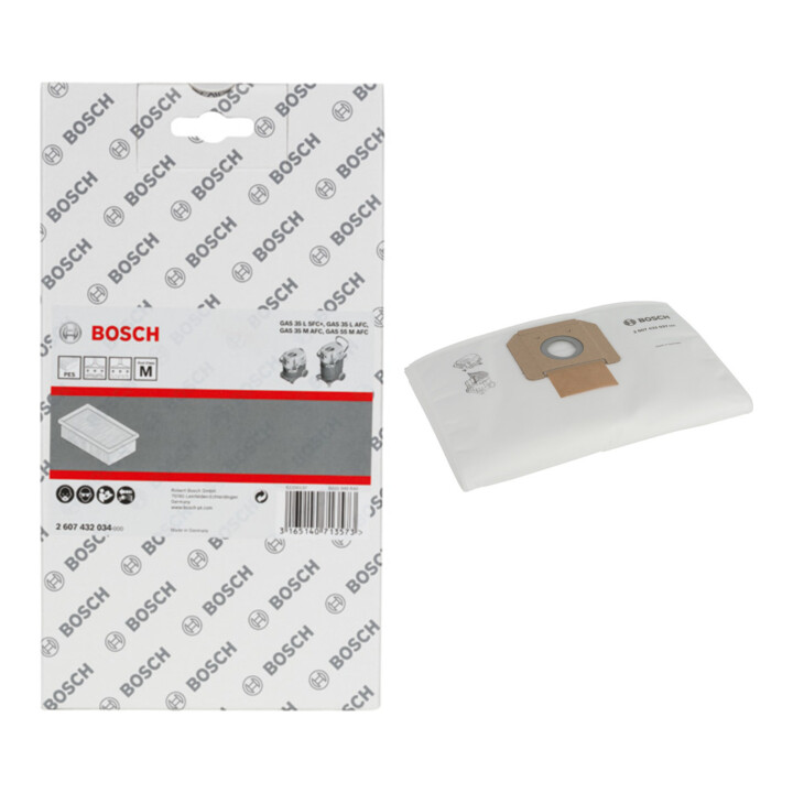 Set Bosch Flachfaltenfilter 240×140 mm + Vliesfilterbeutel GAS 35