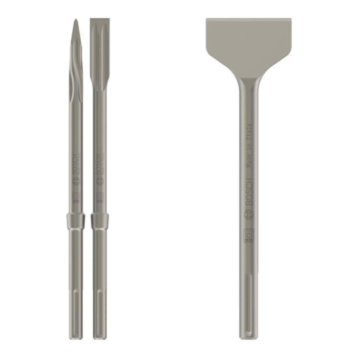 Set Bosch SDS max Meißel 4tlg + Fliesenmeißel 300×80 mm