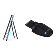 Set Schwerlaststehleiter Z600m. 1x5 Sprossen, AH 3,35m + Werkzeugtasche für Akkuschrauber