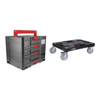 Set STIER Systainer³ Sortainer Black Edition + Systainer-Rollbrett RB...
