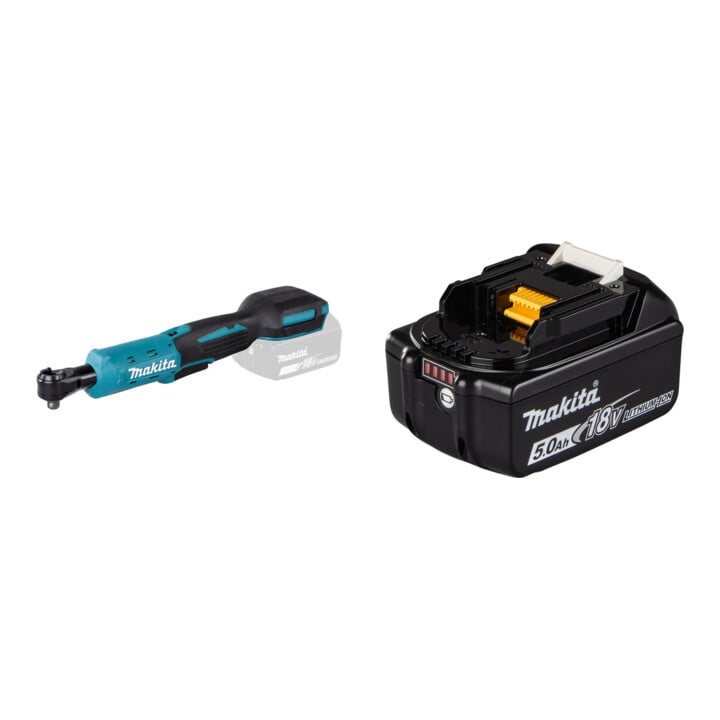 Set Makita Tournevis à cliquet sans fil 18 V DWR180Z + Batterie BL1850B Li 18,0 V 5,0 Ah