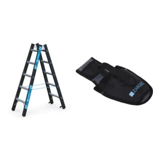 Set Schwerlaststehleiter Z600m. 2x5 Sprossen, AH 2,75m + Werkzeugtasche für Akkuschrauber