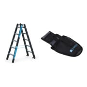 Set Schwerlaststehleiter Z600m. 2x5 Sprossen, AH 2,75m + Werkzeugtasche für Akkuschrauber