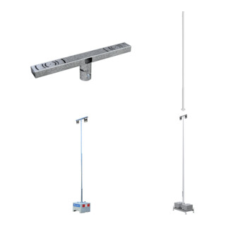 Set Schake Strahlertraverse 1500mm für den klappbaren Mast + Schake Lampenmast + Schake Profi LED-Strahler 230V/50 Hz für den Außenbereich + Schake Lampenmast-Sets