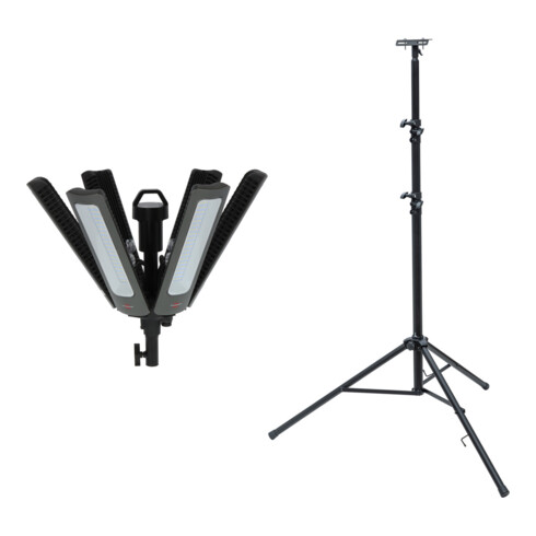Set Brennenstuhl 360°-Strahler LED R42050 + Bau Teleskop Stativ ST 302