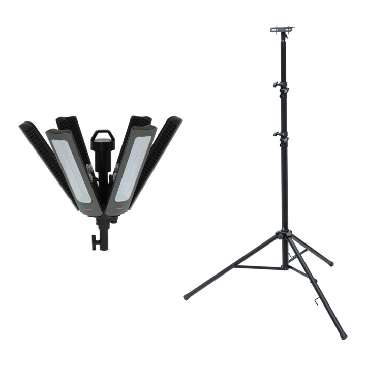 Set Brennenstuhl 360°-Strahler LED R42050 + Bau Teleskop Stativ ST 302