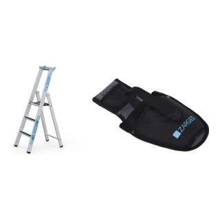 Set R13step S - LM-Stufen-Stehleiter 3 Stufen + Werkzeugtasche für Akkuschrauber