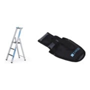 Set R13step S - LM-Stufen-Stehleiter 3 Stufen + Werkzeugtasche für Akkuschrauber