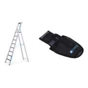 Set ZARGES R13step S - LM-Stufen-Stehleiter 8 Stufen + Werkzeugtasche