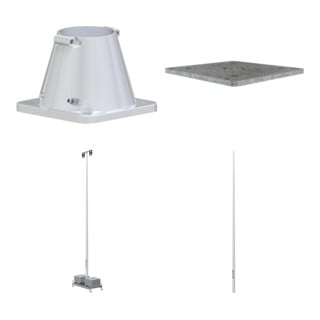 Set Schake Alu-Lampenmast 10m + Schake Sockelbefestigung für Alumasten + Schake Adapterplatte für Alumasten + Schake Lampenmast-Sets + Schake Lampenmast