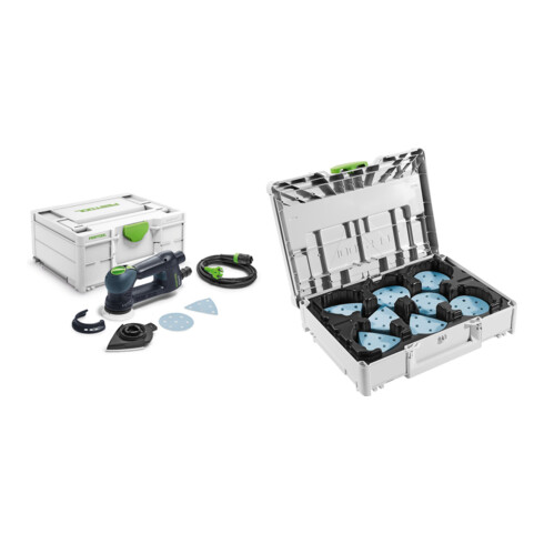 Set Festool Getriebe-Exzenterschleifer RO 90 DX FEQPlus +SYS-STF D90/V93 GR-Set