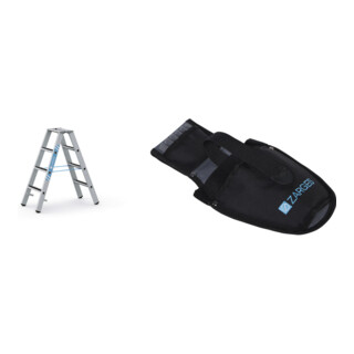 Set ZARGES R13step B - LM-Stufen-Stehleiter 2 x 4 Stufen + Werkzeugtasche