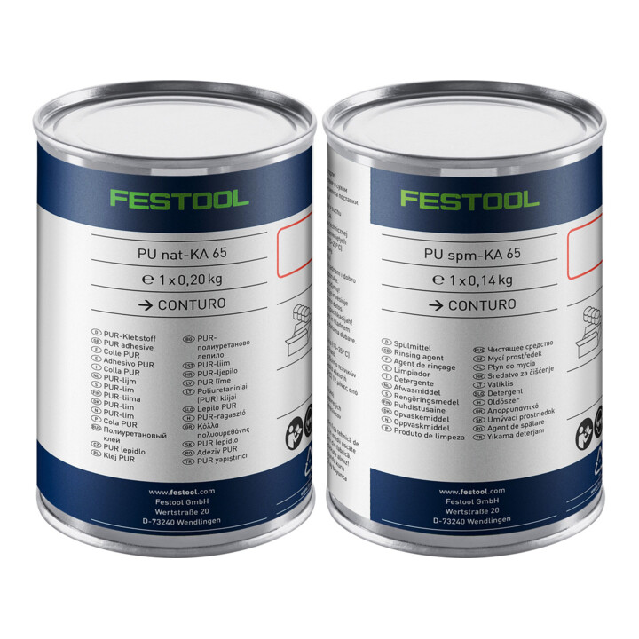 Set Festool PU-Klebstoff natur PU NAT-KA 65/4+Spülmittel PU spm-KA 65 4er Pack
