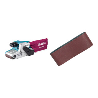 Set MAKITA Ponceuse à bande 9404J + Bande abrasive Makita 100x610mm K80 25 pièces P-36974